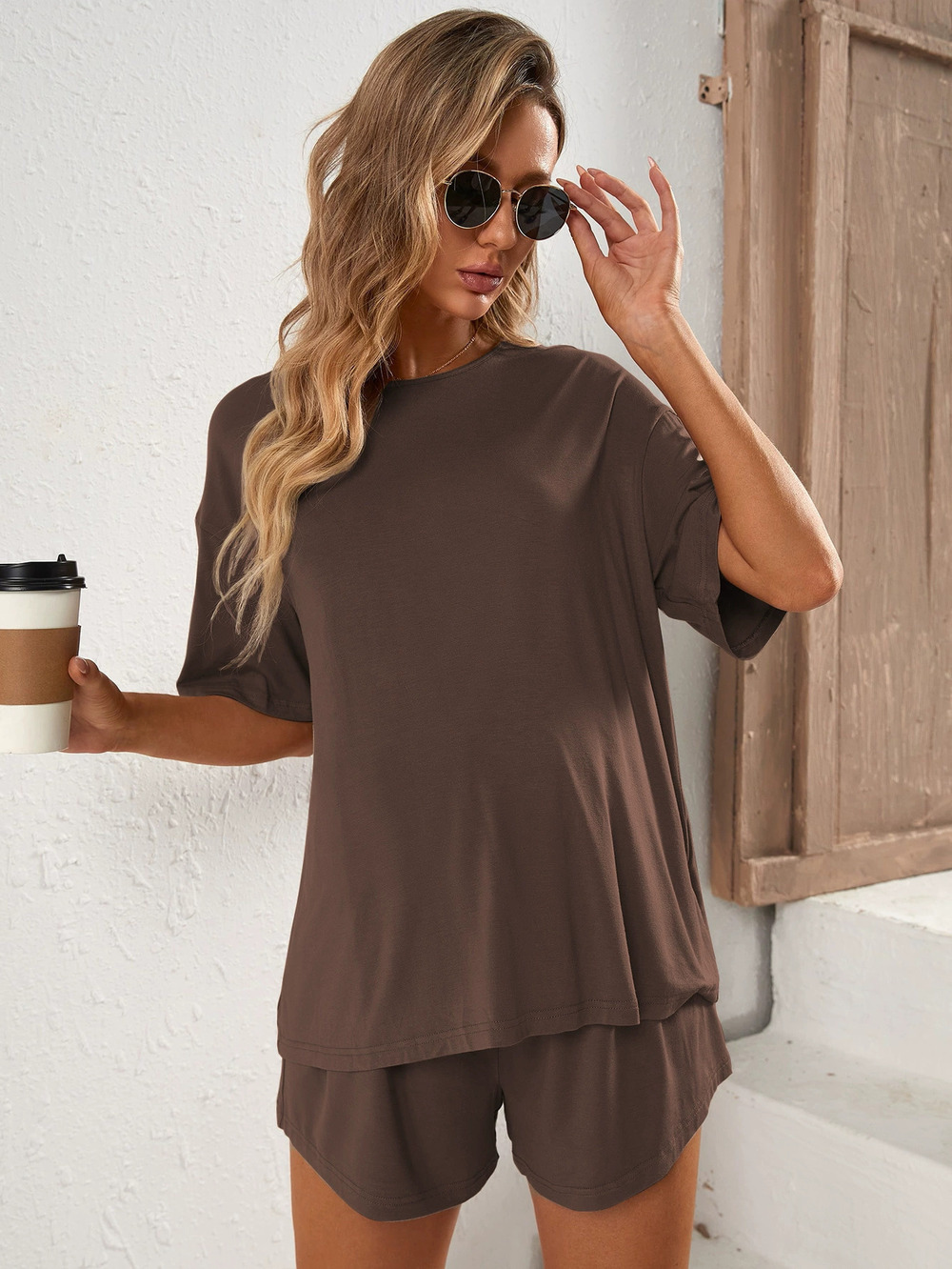 ZARA Spring Summer Simple Solid Loungewear Set with Shorts